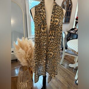 Leopard Print Kimono Vest